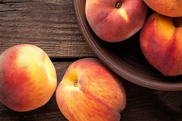 Peaches in a bowl